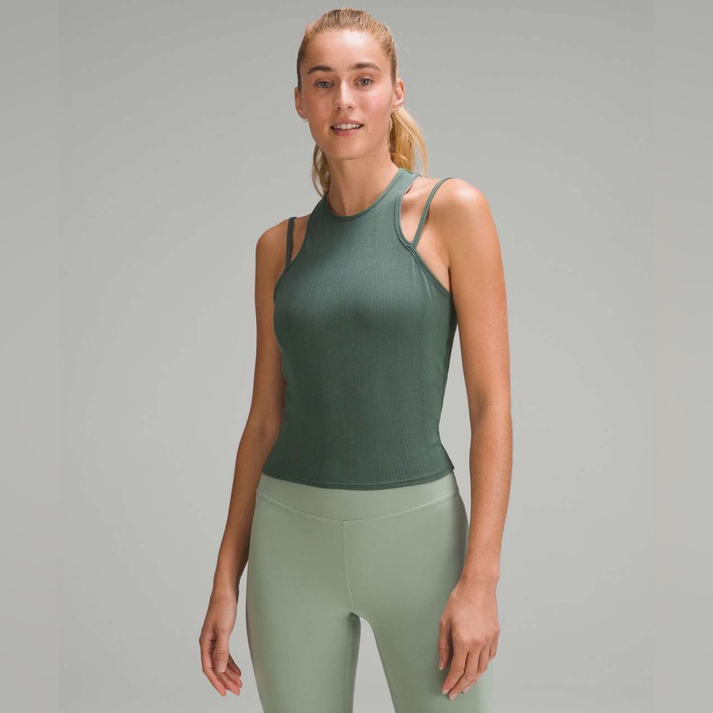 Lululemon Double-Strap Yoga Tank Top Dark Forest Green size small